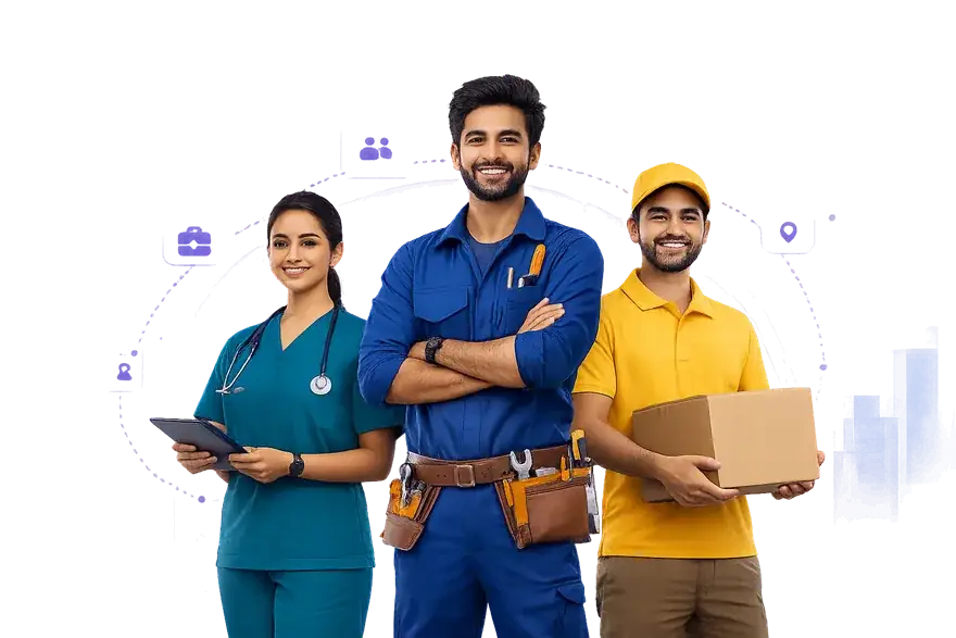 Skilled local workers — nurse, technician, and delivery professional